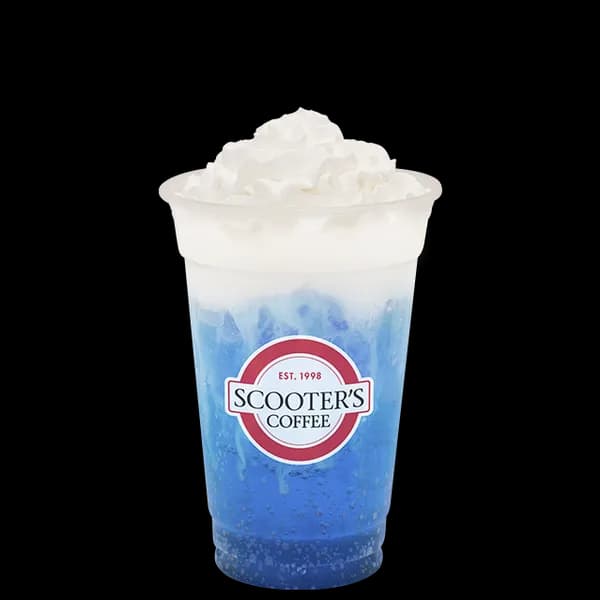 Blue Raspberry Sparkling Float from Scooter's Coffee (official product photo)