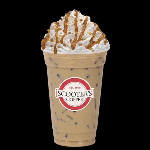 Official Scooter's Coffee photo used for Iced Sea Salt Caramelicious (also used for Iced Maple Caramelicious Latte)