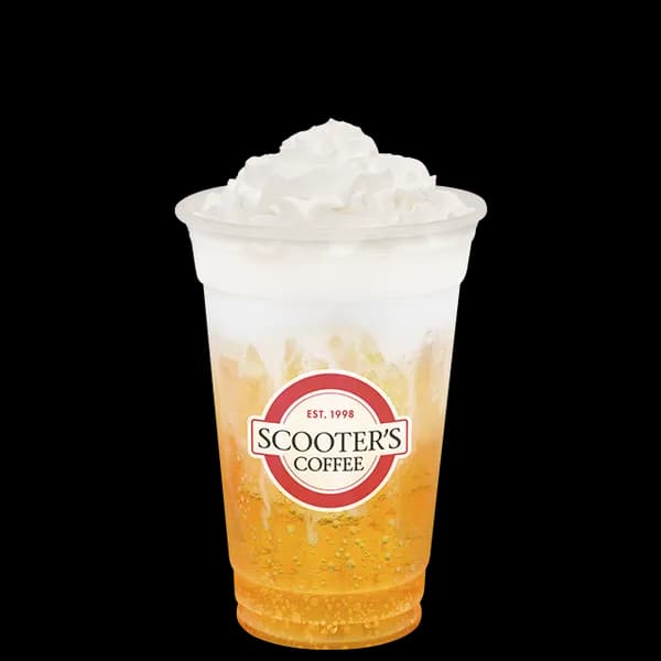 Orange Velvet Sparkling Float from Scooter's Coffee (official product photo)