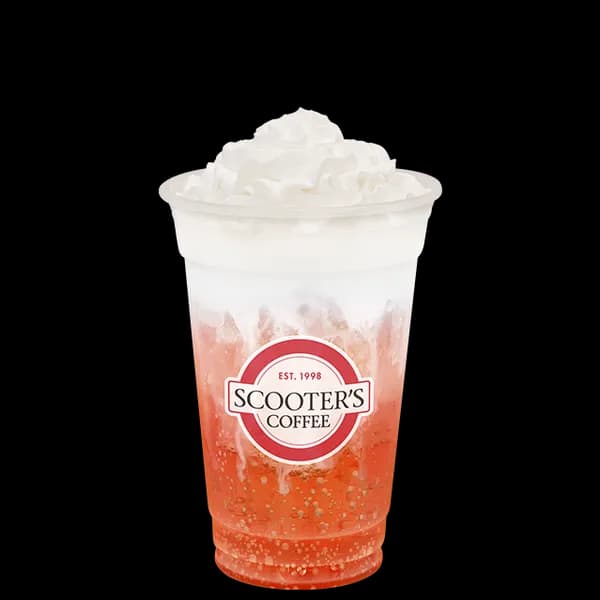 Peach Wave Sparkling Float from Scooter's Coffee (official product photo)